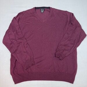Jos A‎ Bank Sweater XL Mens Maroon signature collection 100% Italian Wool